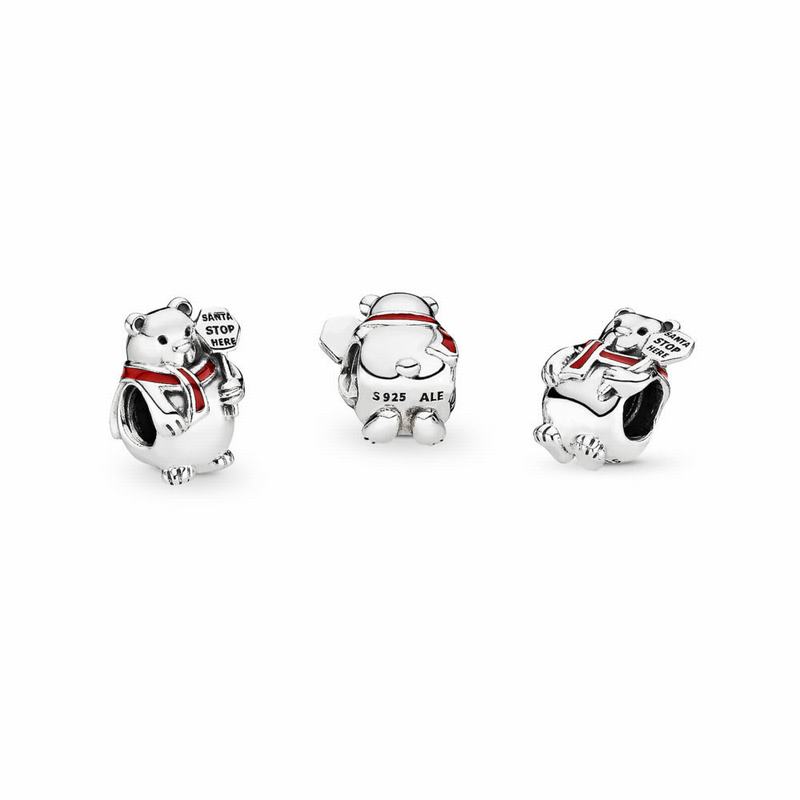 Pandora Australia Christmas Polar Bear Charm - Sterling Silver | TYOQAN710